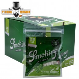 120x Filtros de Algodón para Tabaco de liar Smoking Menthol Slim (15x6mm)