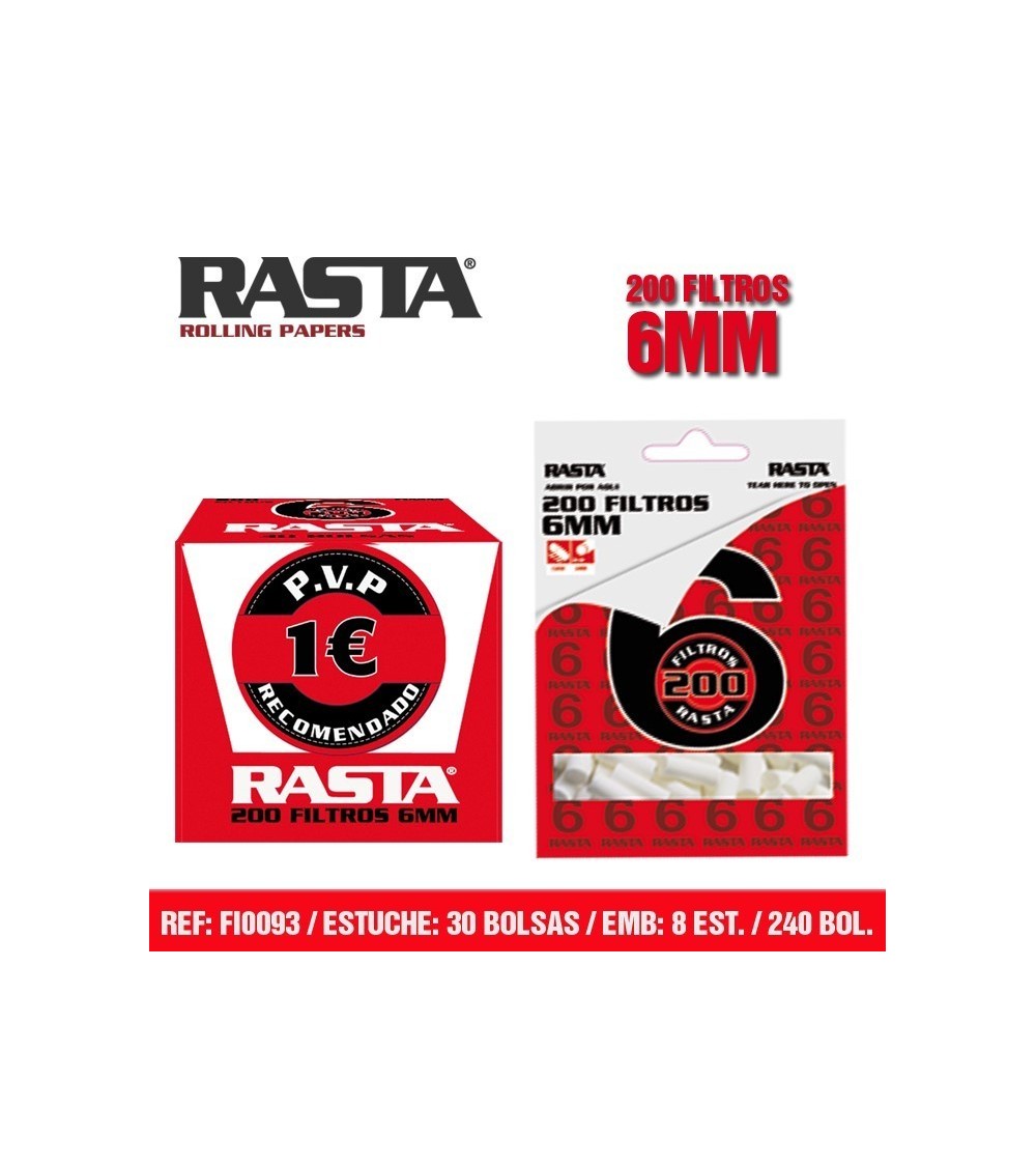 FILTROS RASTA 6MM 200 FILTROS