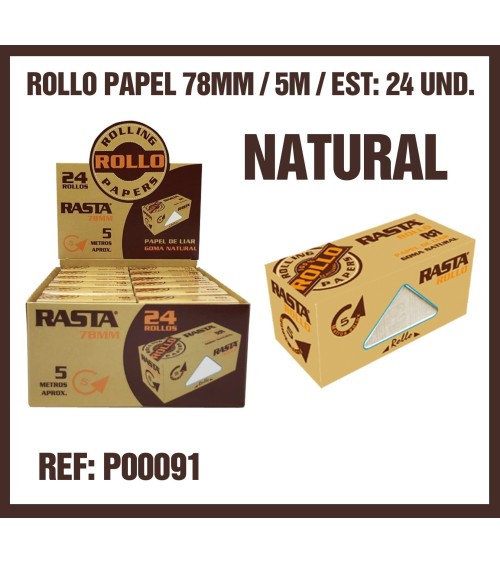PAPEL DE FUMAR RASTA ROLLO NATURAL