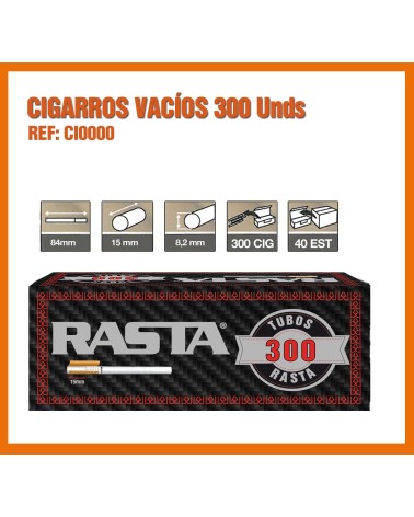 TUBOS VACIOS RASTA 3OO