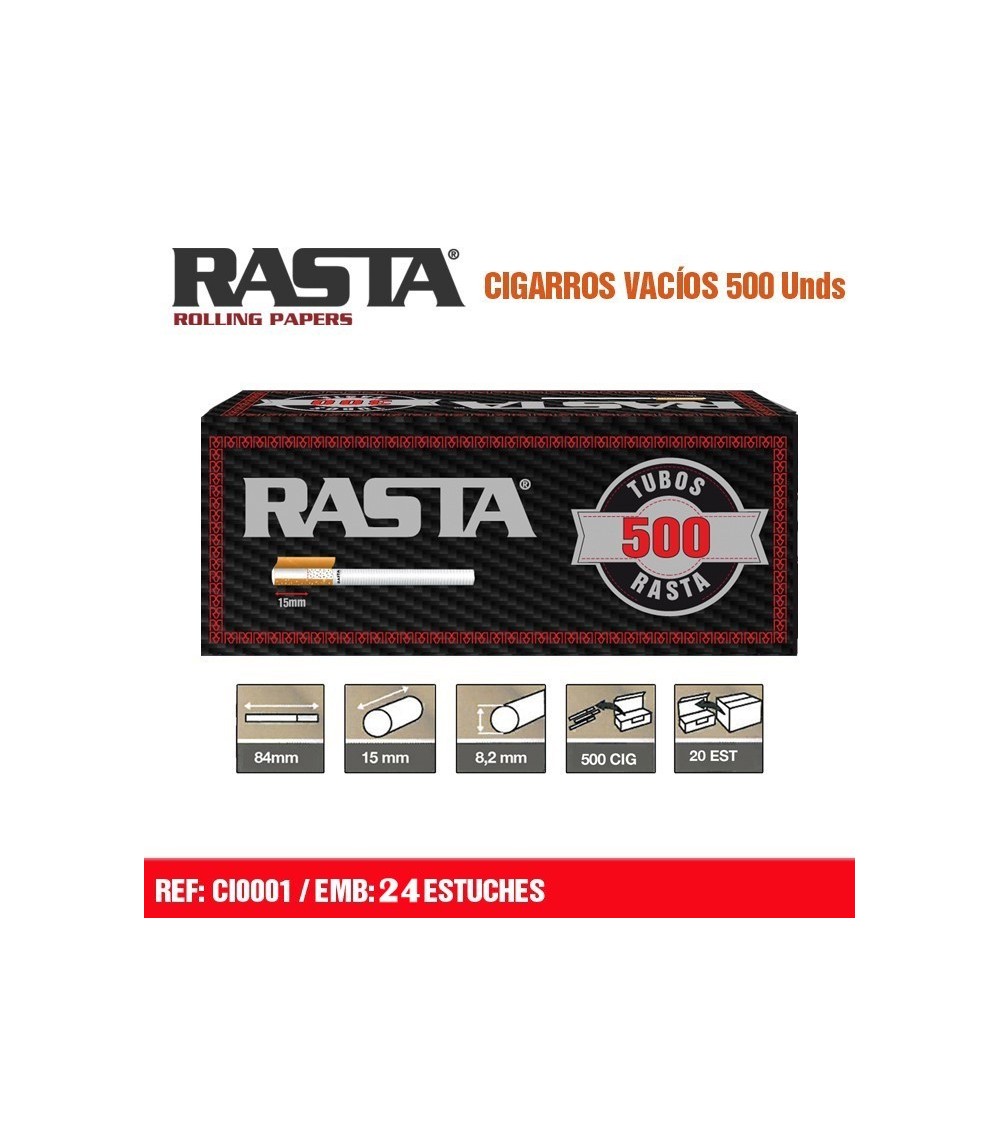RASTA 500 TUBOS PARA RELLENAR