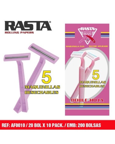 MAQUINA DESECHABLE ROSA RASTA