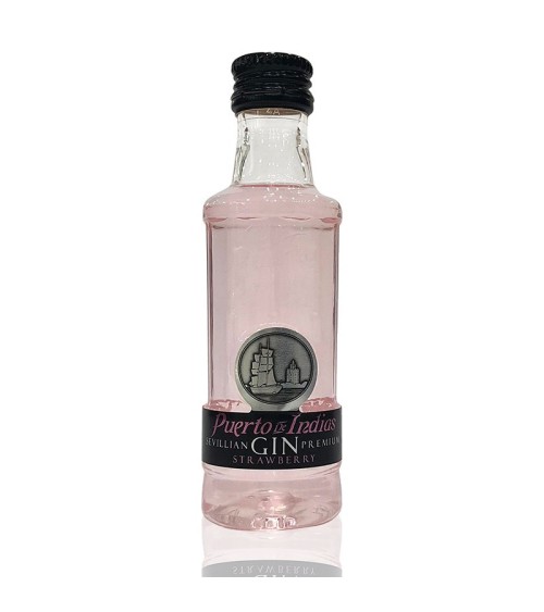 MINI BOTELLA GINEBRA PUERTO DE INDIAS FRESA 50 ml