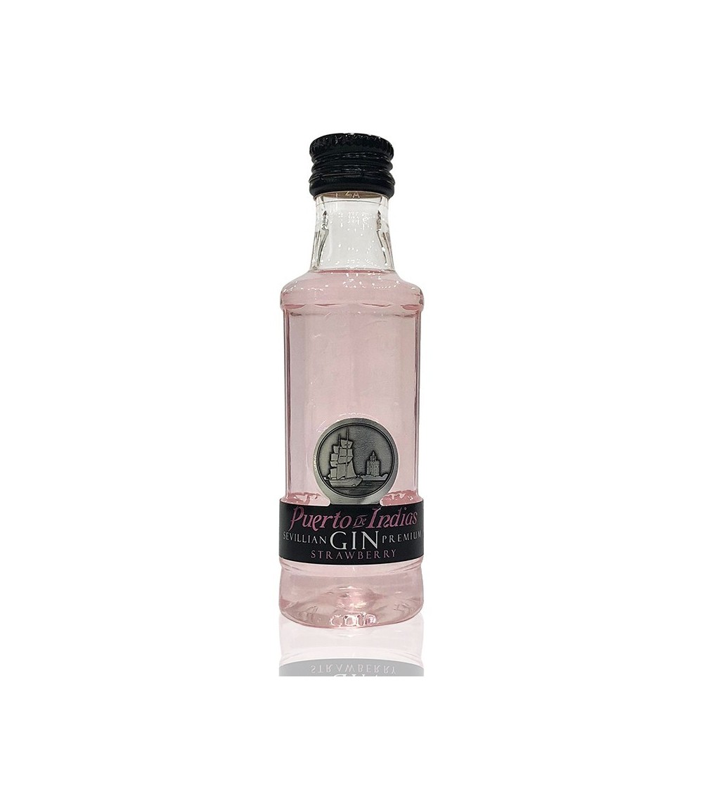 MINI BOTELLA GINEBRA PUERTO DE INDIAS FRESA 50 ml