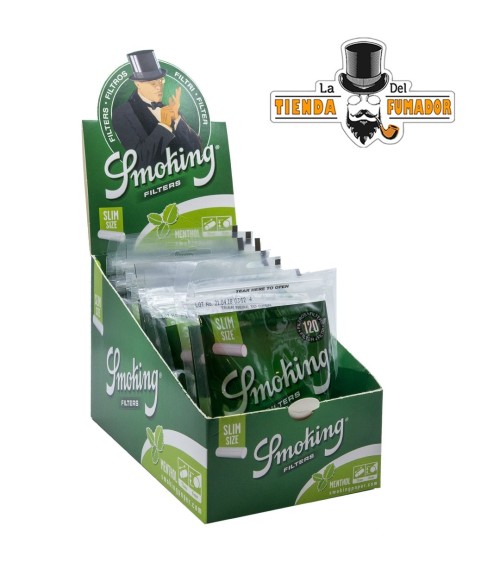 FILTROS SMOKING SLIM 6 mm MENTOLADOS 120 filtros (10u)