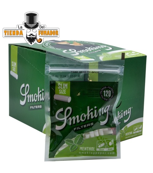 FILTROS SMOKING SLIM 6 mm MENTOLADOS 120 filtros (10u)
