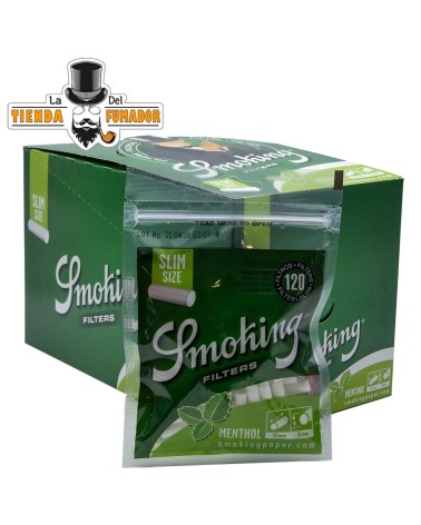 FILTROS SMOKING SLIM 6 mm MENTOLADOS 120 filtros (10u)