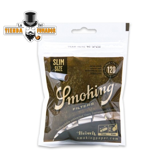 FILTROS SMOKING SLIM 6 mm BROWN 120 filtros (10u)