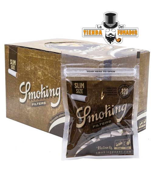 FILTROS SMOKING SLIM 6 mm BROWN 120 filtros (10u)