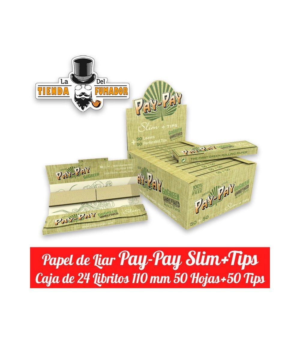 Papel Pay-Pay Gogreen Slim mas Tips 110 mm 24 unidades
