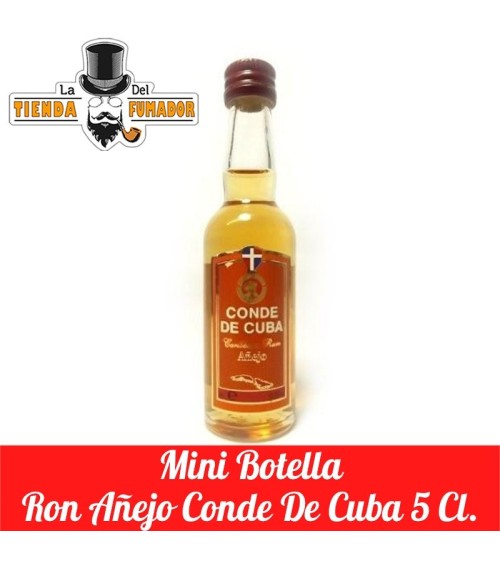 MINI BOTELLA RON AÑEJO CONDE DE CUBA 5CL