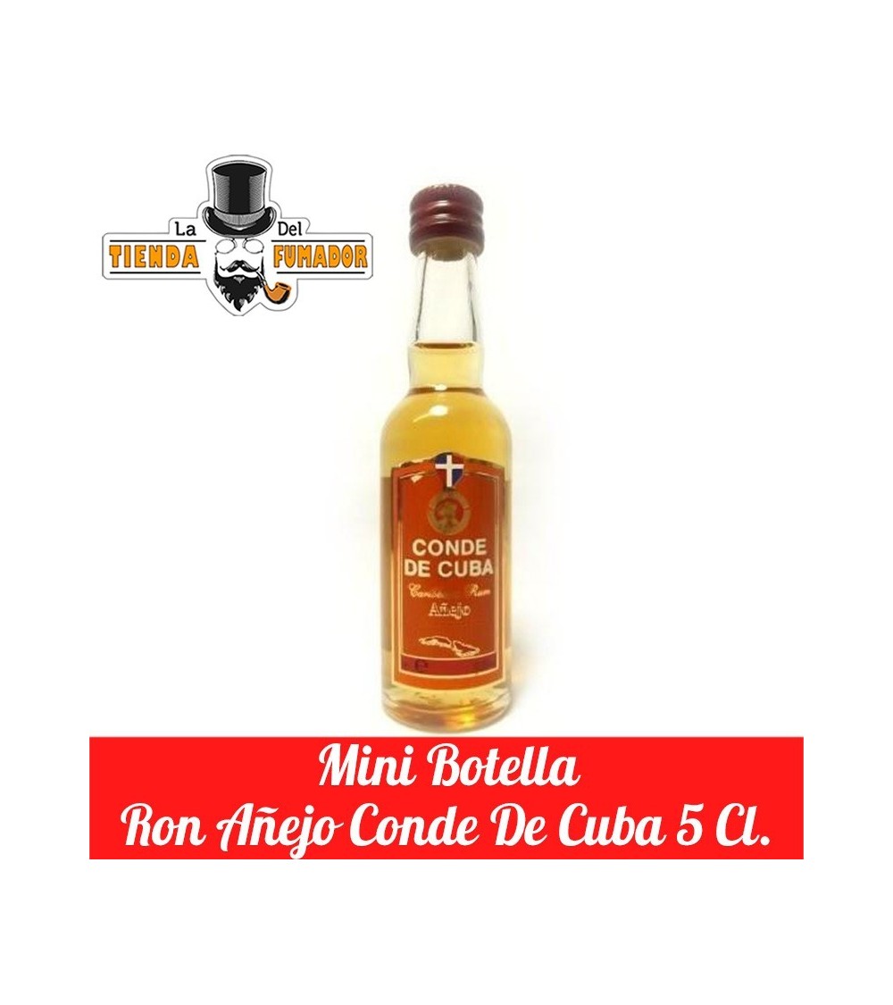MINI BOTELLA RON AÑEJO CONDE DE CUBA 5CL