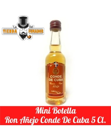 MINI BOTELLA RON AÑEJO CONDE DE CUBA 5CL