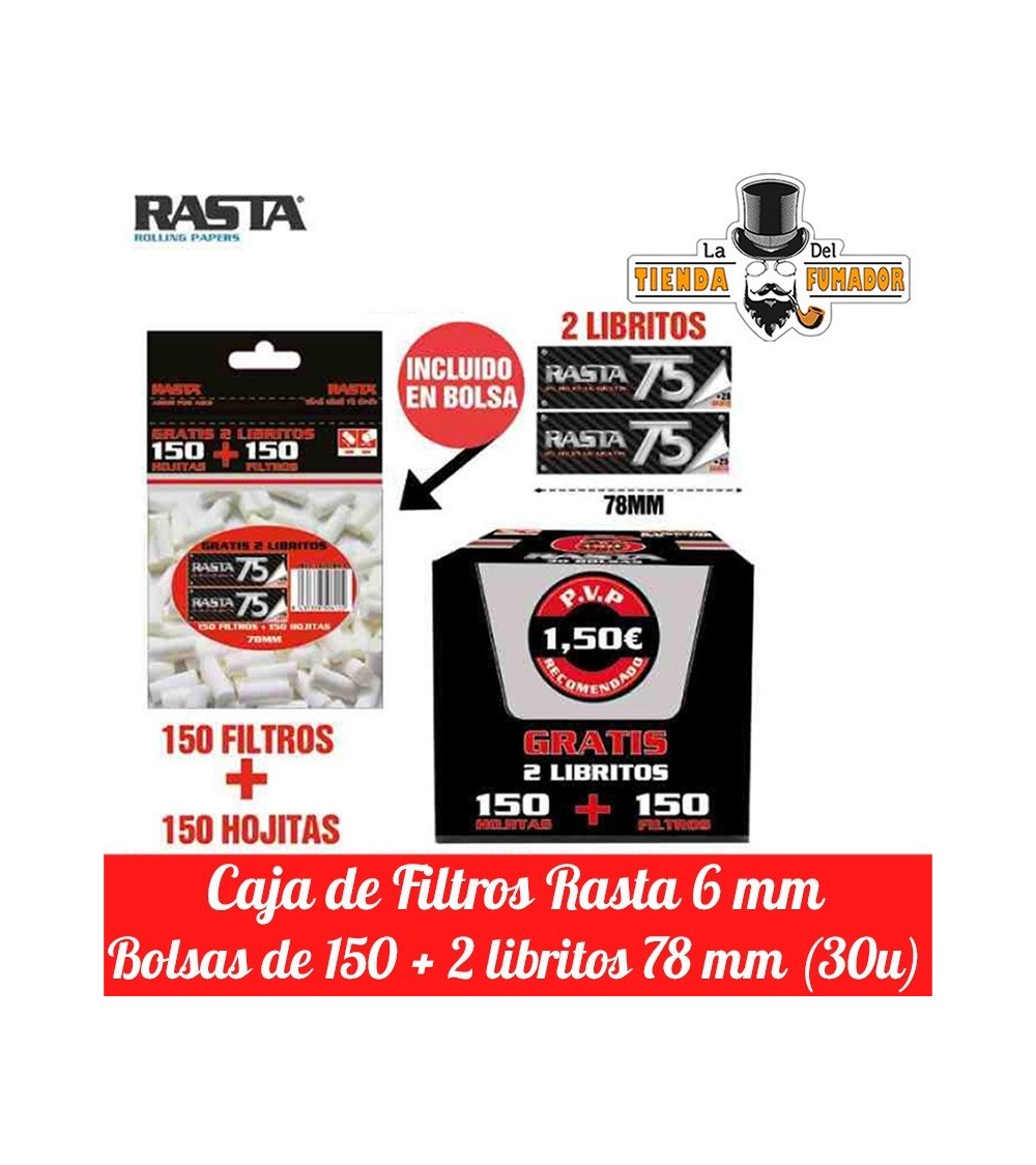 FILTROS RASTA 150+2 LIBRITOS GRATIS
