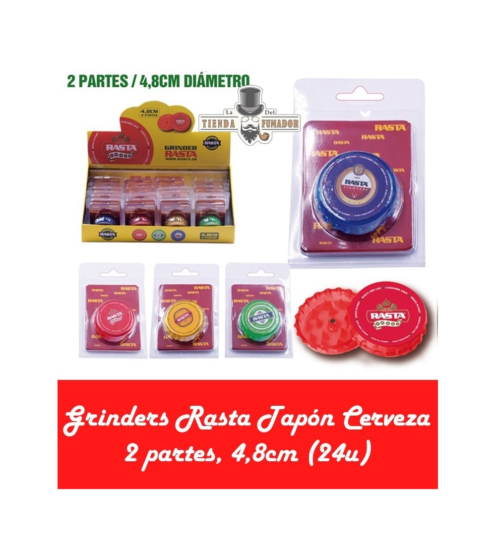 GRINDER RASTA TAPÓN CERVEZA, 2 PARTES, 4,8cm (24u)