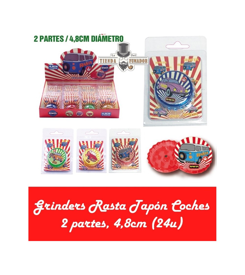 GRINDER RASTA TAPÓN COCHES, 2 PARTES, 4,8cm (24u)