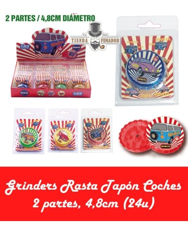 GRINDER RASTA TAPÓN COCHES, 2 PARTES, 4,8cm (24u)