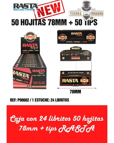 PAPEL RASTA 78mm + TIPS 50 HOJAS (24u)