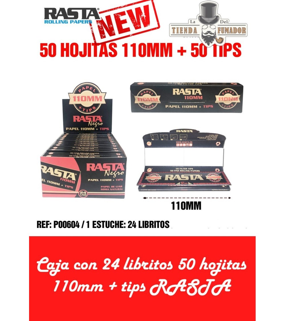 PAPEL RASTA 110mm + TIPS 50 HOJAS (24u)