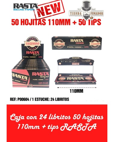 PAPEL RASTA 110mm + TIPS 50 HOJAS (24u)