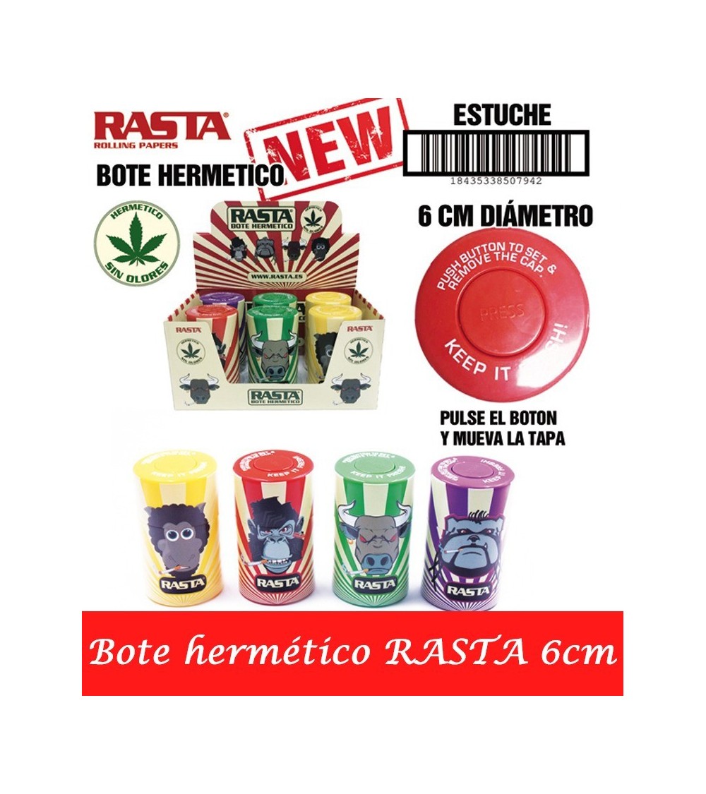 BOTE HERMÉTICO RASTA 6cm