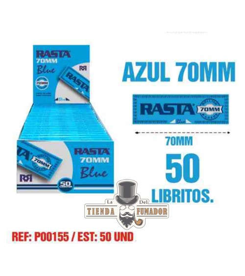 PAPEL RASTA 70MM AZUL 50 LIBRITOS