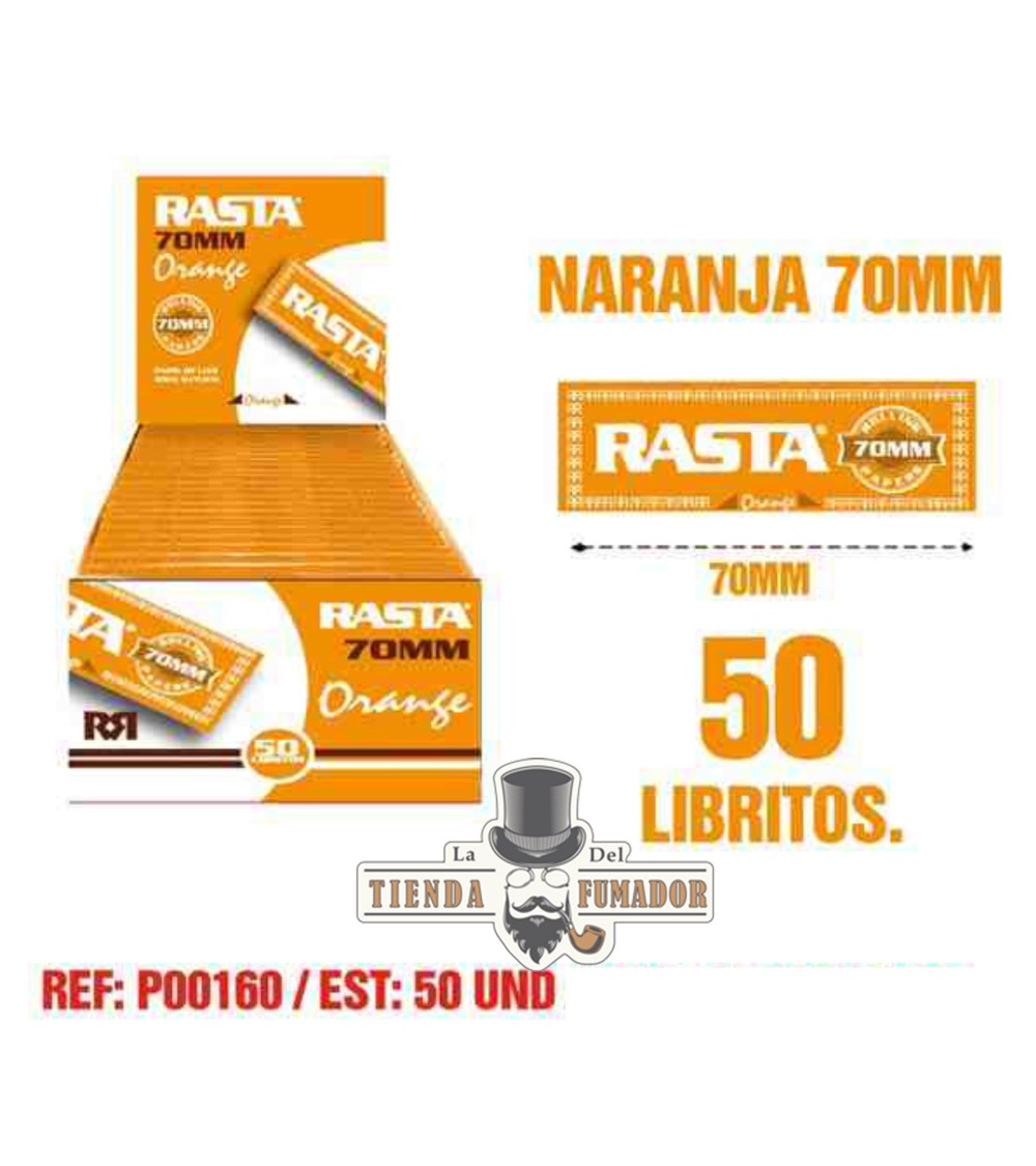 PAPEL RASTA 70MM NARANJA 50 LIBRITOS