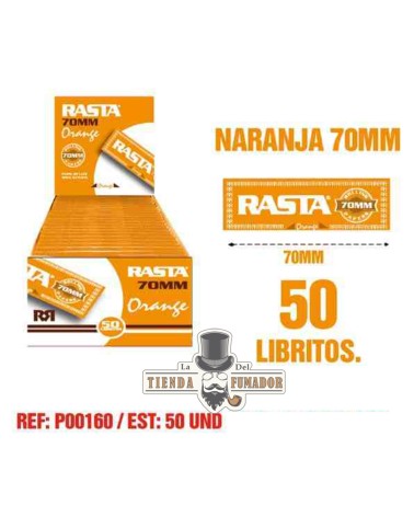 PAPEL RASTA 70MM NARANJA 50 LIBRITOS